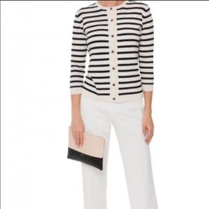 CHINTI & PARKER STRIPE WOOL KNIT CARDIGAN SWEATER